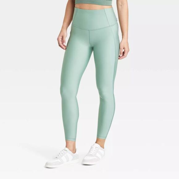 All In Motion Effortless Support High Rise Pocketed 7/8 Leggings Sage Green L - Picture 1 of 5